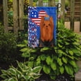 thumbnail image 2 of Black and Tan Full Coat Yorkshire Terrier USA American Flag Garden Size 11.25 in x 15.5 in, 2 of 5
