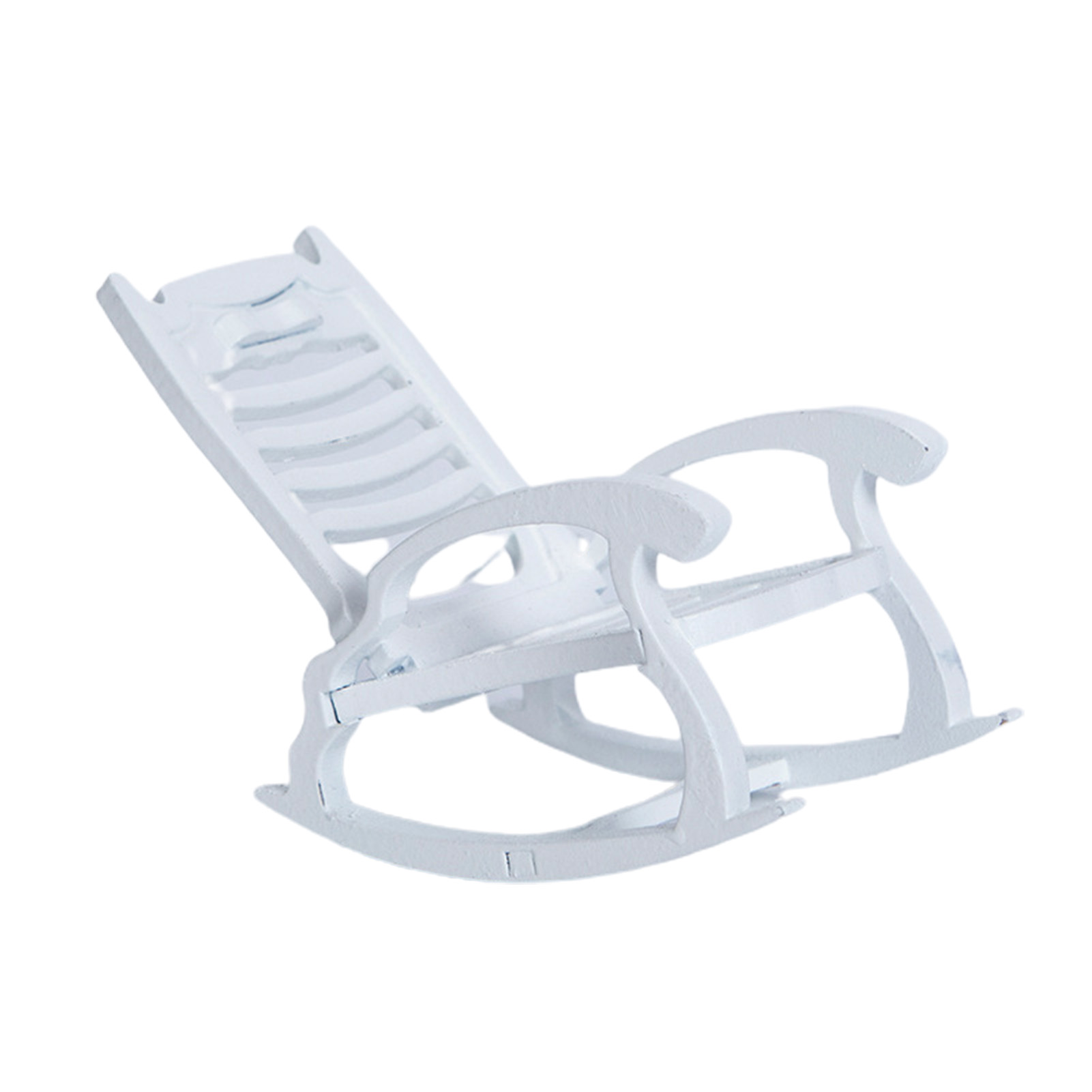 Skindy Mini Rocking Chair Simulation DIY Decoration, Wooden Dollhouse