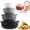 Black, variant on Prep Bowls with Lids- Wide and Deep Nesting Plastic Small Mixing Bowl Set with Lids, 4 Piece Set - Wide Bowls, Blue