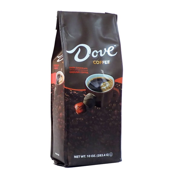 Dove Dark Chocolate, Naturally and Artificially Flavored Ground Coffee, 10 oz Bag