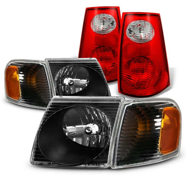 For 0105 Ford Explorer Sport Trac Black Headlight+Corner Lamp+Tail