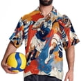 thumbnail image 4 of Football Men's Short Sleeve Shirts, Casual, Printed, Button Down Short, Summer Beach Shirts, Unisex, 4 of 6