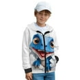 thumbnail image 3 of Chaqlin Blue Dinosaur Zip Up Hoodie for Boys and Youth - girls Fuzzy Hoodies Comfy Casual Fuzzy Pullover for Travel and Daily Wear, 3 of 7