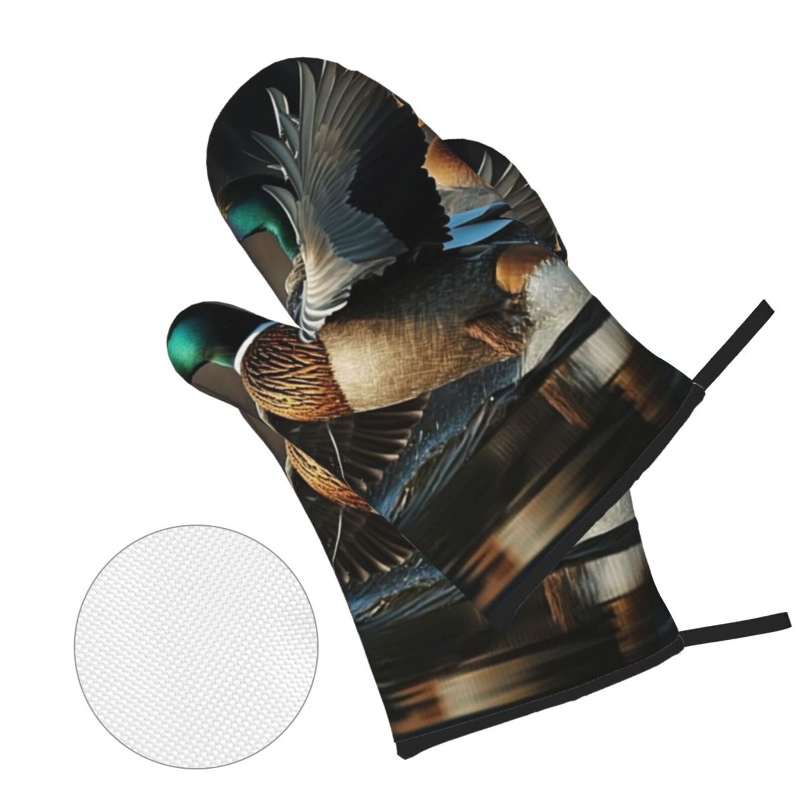 Mallards Duck Cool Hunting 4Pcs Oven Mitts and Pot Holders Sets Oven Kitchen Gloves Hot Pads for Cooking BBQ Baking Grilling
