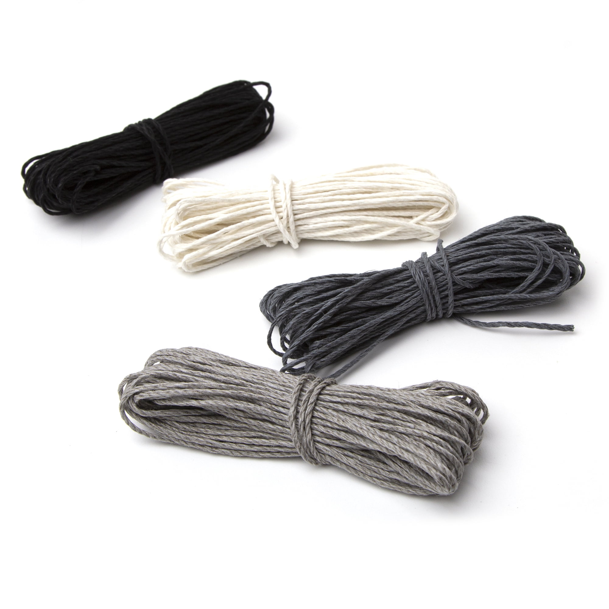 (2 pack) Cousin DIY 20lb Natural Hemp Twine, Neutral Color Black/White, 4 Piece Roll, 120 ft