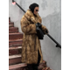 thumbnail image 1 of Abrigo largo de piel sintética con solapa de felpa para mujer, chaquetas gruesas holgadas informales a la moda, prendas de vestir exteriores elegantes de lujo para invierno 2024, 1 of 5