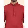 thumbnail image 6 of SKAVIJ Men's Cotton Linen Henley Shirt Longline Long Sleeve Mandararin Collar Hippie Casual Beach T Shirts (Small, Red), 6 of 6