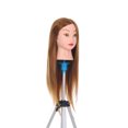 thumbnail image 1 of Cabeza de práctica para peinado de 24 pulgadas, cabello de fibra resistente al calor, incluye soporte ajustable, ideal para estilistas principiantes., 1 of 6