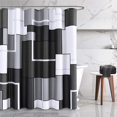 thumbnail image 1 of KSEERBABALL Black & Gray Checkered Polyester Shower Curtain, 72" x 72" Waterproof, 1 of 5