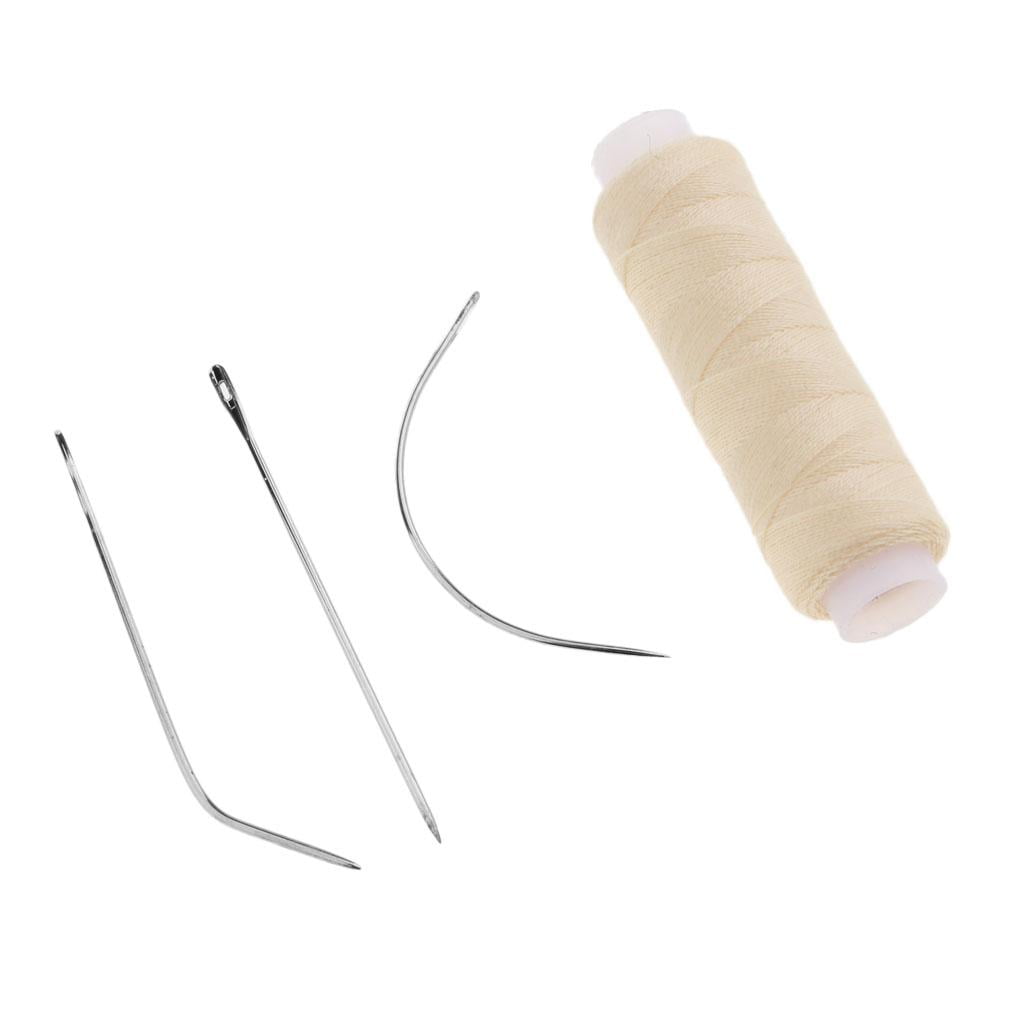 Cotton Hair Track Weft Sewing Decor Thread w/ 3x I/C/ Set Brown 