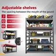 thumbnail image 6 of NETAJE 5-Tier Heavy Duty Shelving, 2500LBS Steel Storage Shelves Adjustable Garage Storage Industrial Shelf, 72" H x 24"D x 48"W, Black, 6 of 10