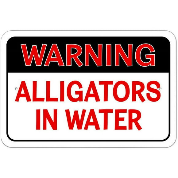 Warning Alligators in Water Sign