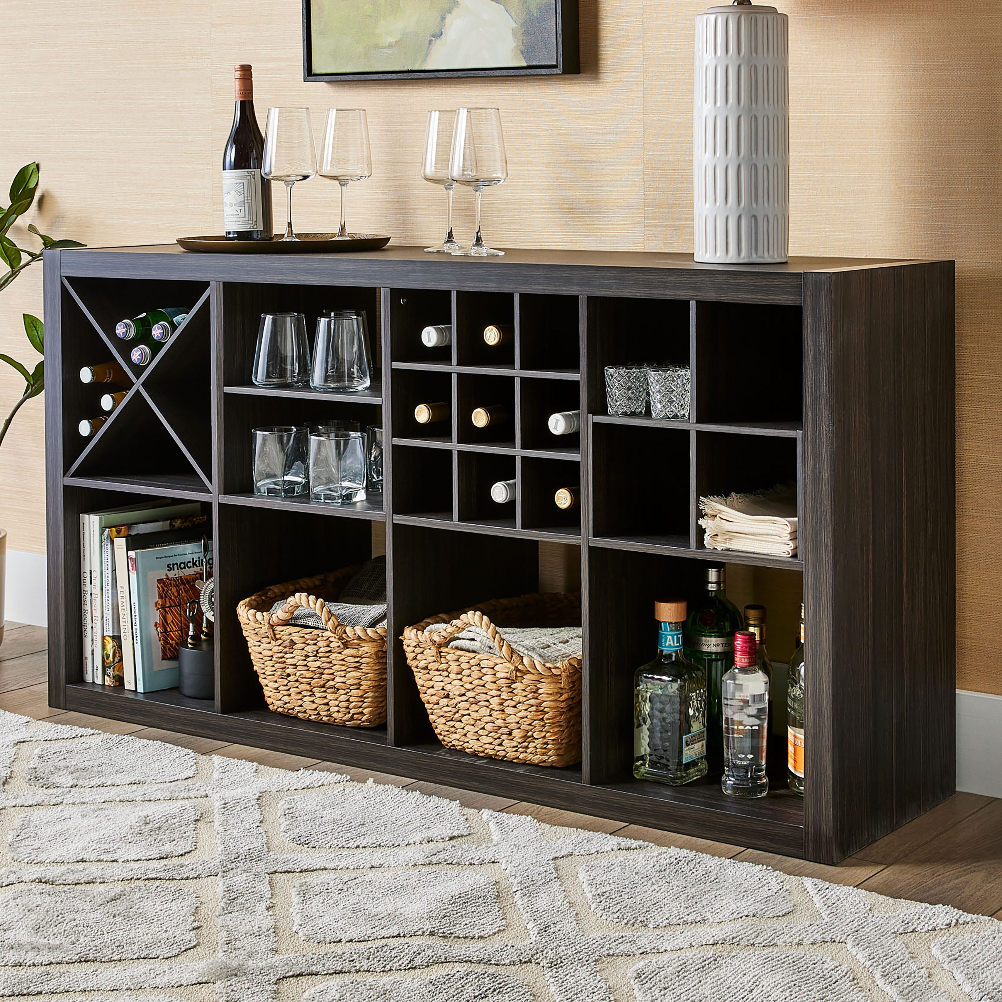 Better Homes & Gardens X Shelf Insert for Cube Organizers, Tobacco Oak