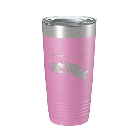 

Pontiac Lake Map Tumbler Travel Mug Insulated Laser Engraved Coffee Cup Michigan 20 oz Light Purple