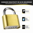 thumbnail image 3 of Golden combination lock, 4-digit padlock, used for storage of sports lockers, fences, toolboxes, boxes and buckle cabinets in school gymnasiums (1 pack)., 3 of 5