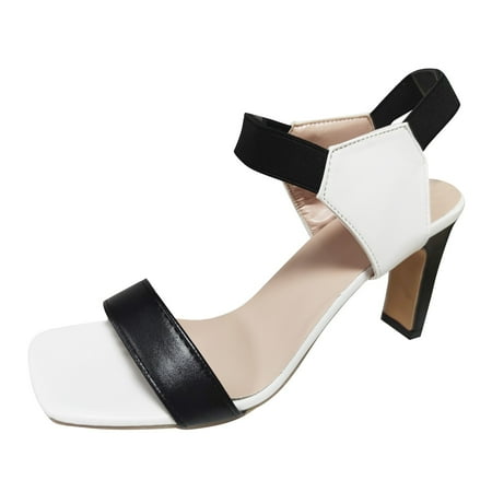 

KaLI_store Women Sandals Women s Sandals Summer Flat Thong Cross Strappy Sandals Trendy Roman Shoes White