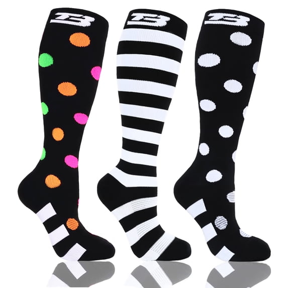 3 Pairs Plus size compression socks wide calf 20-30 mmhg knee high circulation swelling 2xl 3xl 4xl 5x