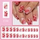 thumbnail image 1 of Uñas Postizas Acrílicas con Diseño de Corazón para San Valentín (24 Unidades) | Cortas y Brillantes | Incluye Pegamento | Decoración de Uñas, 1 of 7