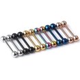 thumbnail image 1 of 12pc 14g Mix-color Stainless Steel Straight Barbell Tongue Rings Bars Piercing 5/8" Length, 1 of 3