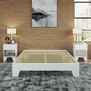 Boyd Sleep Lugano Full White Platform Bed Frame, Modern No Headboard Design, Easy Assembly