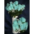 thumbnail image 2 of 84 Aqua Silk Rose Flowers w/Raindrops - Wedding Flowers- Bridal/Floral - Centerpiece Flower Arrangement Supplies- Bridal Bouquet Roses, 2 of 3