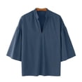 thumbnail image 3 of Guluxicc Cotton Shirts for Men Loose Fit Long Sleeve Beach Shirts with Wide Sleeves Trendy Summer Casual Outfit, 3 of 8