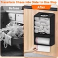 thumbnail image 5 of Bag Holder for Grocery Bags - Large Wall Mount Grocery Bag Holder with Dispenser for Kitchen, Oxford Cloth 2-in-1 Space-saving Bags Organizer, Black, 5 of 8