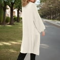 thumbnail image 3 of DuoJiaJ Long Knitted Cardigan Coat For Fall And Winter Stylish Oversized Sweater With Pockets For Casual Wear Fall Womens Clothes Beige L, 3 of 5