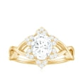 thumbnail image 4 of Rosec Jewels Certified Moissanite Flower Engagement Ring - D-VS1 Quality Certified Moissanite Ring for Women, 18K Yellow Gold, US 12.50, 4 of 8