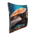 thumbnail image 2 of Haiem Realistic Turtle Print Velvet Soft Solid Decorative Square Throw Pillow Covers Set with Elegant Piping Christmas Cushion Case for Sofa Bedroom Car-20"x20", 2 of 8