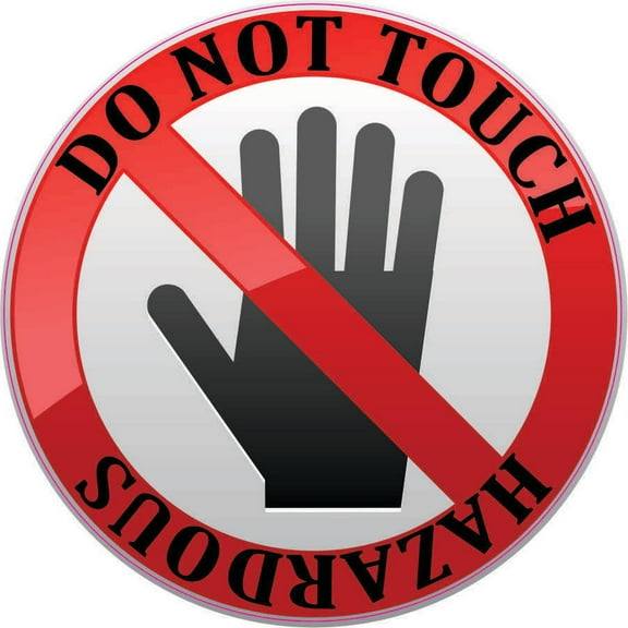 3in x 3in Hazardous Do Not Touch Vinyl Sticker