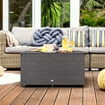 thumbnail image 3 of Costway Outdoor 133 Gallon Rattan Deck Box with Wheel Handle & Liner, 3 of 11