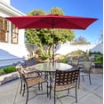 thumbnail image 3 of Sonerlic 10 x 6.5ft Outdoor Patio Rectangular Table Umbrella with Hand Crank and Push Button Tilt for Deck, Poolside and Garden,Red, 3 of 9