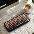 thumbnail image 2 of ITIGOITIE Retro Bluetooth Keyboard, Cute Wireless 87 Keys, Dual-Mode, Gradient Color, Round Keycaps with Magnetic Bear Figurine, Compatible with Win/Mac/Tablet, 2 of 10