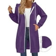 thumbnail image 5 of Women Plus Size Zip up Drawstring Hoodies Casual Loose Solid Color Pocket Long Sleeved Double Zipper Hooded Sweatshirt Top, 5 of 8