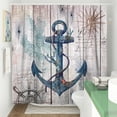 thumbnail image 3 of Nautical Anchor Shower Curtains for Bathroom Beach Coastal Shower Curtain Rustic Wooden Nautical Bathroom Decor Polyester Fabric-72''''x72'''', 3 of 6