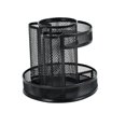 thumbnail image 1 of Almacenamiento de escritorio multifuncional, rotación de 360 ​​°, portalápices de metal para escritorio con alfombrilla de goma antideslizante, 16,5*15,5*8 cm, negro TUNC Sencillez, 1 of 5