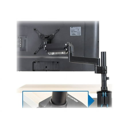 Mount-It! - Single Monitor Desk Mount with USB and Multimedia Ports - Black