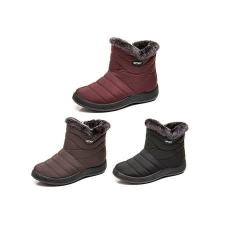 

Avamo Winter Boots for Women Waterproof Snow Boots Slip On Short Winter Shoes