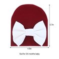 thumbnail image 5 of Jumpingount Gorros de bebé con lazo, gorros para recién nacidos, regalos de cumpleaños, accesorios cómodos para niños pequeños, suministros de Sombreros vino rojo nudo blanco Jumpingount AP009361-34B, 5 of 5