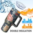 thumbnail image 5 of OBREWU Pioneer Flower Tumbler with Handle and Lid,Pioneer Flower 40oz Double Wall Vacuum Insulated Tumbler,Cups Gift for Women and Men, 5 of 7