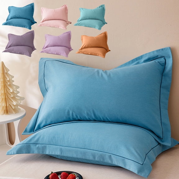 TTJ Gifts 2-Pack Microfiber Pillowcases Standard Size Soft Breathable Pillow Shams Wrinkle Fade Resistant Easy Care Machine Washable Pillowcase Pair Bed Linens