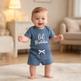thumbnail image 2 of WAYUTE Toddler Boy Clothes Matching Short Sleeve Knit Romper and Drawstring Shorts Baby Summer Outfits Casual Outfit Sets, 2 of 4