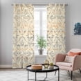 thumbnail image 5 of Bohemian Floral Kitchen Curtains 84 Inch Length, Vintage Gradient European Line Grommet Top Bedroom Living Room Curtains, Light Filtering Cafe Curtain Drapes 2 Panels Set 84''x84'', 5 of 9