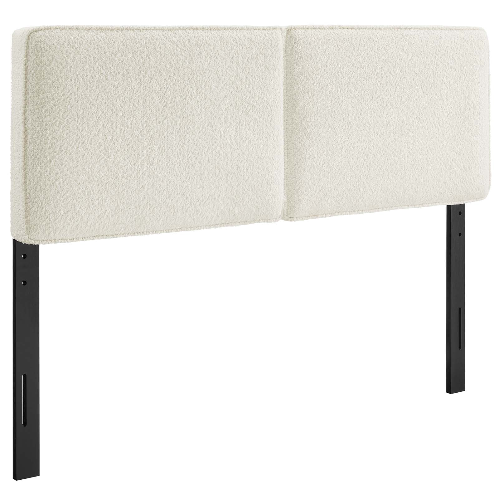 Lindee Boucle Fabric Queen Headboard in Cream