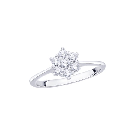 KATARINA Diamond Floral Ring in 14K White Gold (1/3 cttw I-J I1-I2) (Size-9.5)