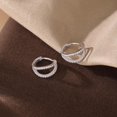 thumbnail image 6 of Solid 925 Sterling Silver Chunky Hoop Earrings for Women Teens Shiny CZ Hoop Earrings Huggie Studs, 6 of 7