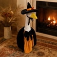thumbnail image 5 of AZXY HalloweenPorch Goose Outfit, Fits 23‑Inch Porch Goose Statue, Witch‑Themed Goose Clothing, Goose Cloth, Fall Costume for Cement Plastic Goose, Outdoor Yard Patio Garden Porch Decor, 5 of 8