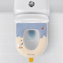 xaoyunyn Soft Comfortable Toilet Seat Cover Thickened Furry Cushion for Warm Hygienic Winter Use,Easy to Clean and Install,Stable Bathroom Accessory
