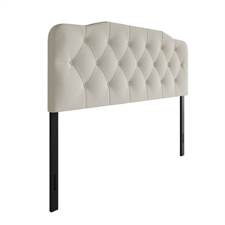 Castle Place Modern Button-Tufted King Headboard, Warm Gray photo 2